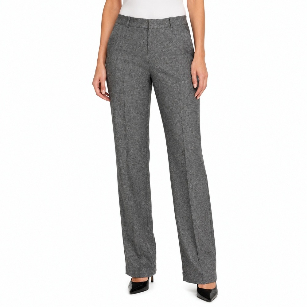 Banana Republic Avery Trousers Womens 12 Grey Marl Straight Leg Stretch Pant